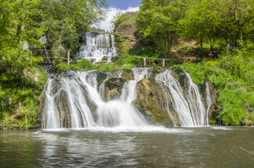 Dzhurin waterfall, near Chervonograd in Ukraine
