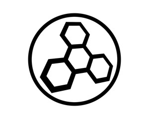 circle bee hive hexagon shape image vector icon symbol logo