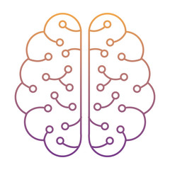 brain icon over white background, colorful design. vector illustration