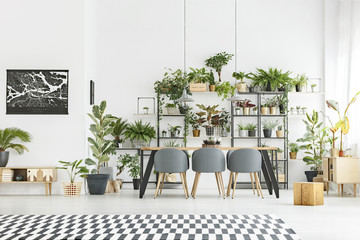 Floral dining room interior