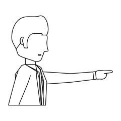 avatar businessman pointing over white background, vector illustration