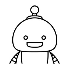 cartoon happy robot icon over white background, vector illustration