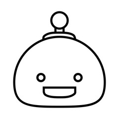 Cartoon robot icon over white background, vector illustration