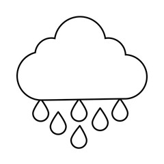 cloud with rain drops icon over white background, vector illustration