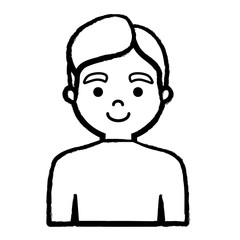 sketch of cartoon man icon over white background, vector illustration