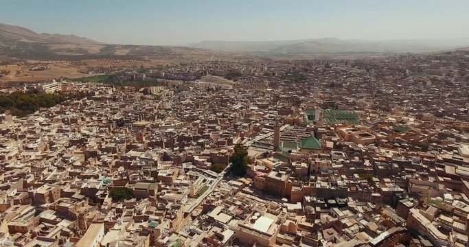 Marocco, Fez, aerial drone footage 4k