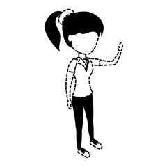 avatar woman standing over white background, vector illustration