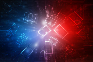 2d illustration Abstract futuristic electronic circuit technology background
