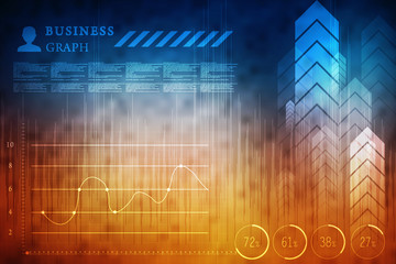 2d rendering Stock market online business concept. business Graph 