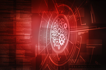 2d illustration Abstract futuristic electronic circuit technology background
