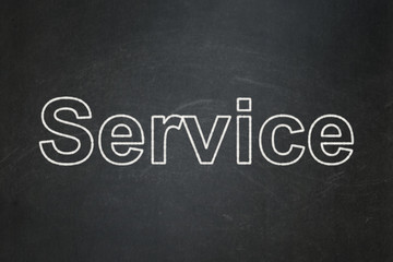 Business concept: text Service on Black chalkboard background