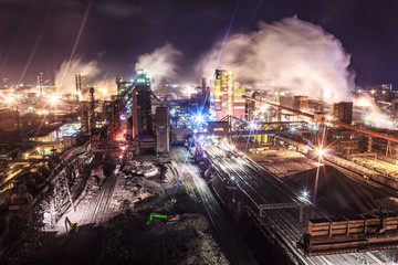  Night  panorama of an industrial city 