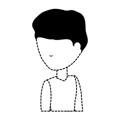 avatar young man icon over white background vector illustration