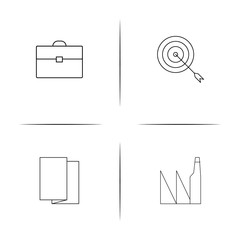 Industry simple linear icon set. Outline icons