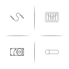 Electrical simple linear icon set. Outline icons