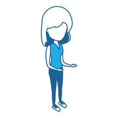 avatar woman wearing casual clothes standing over white background, vector illustration