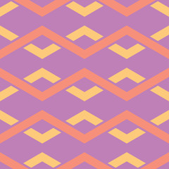Geometric seamless background. Bright colored elements on violet background
