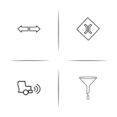 Cars And Transportation simple linear icon set. Outline icons