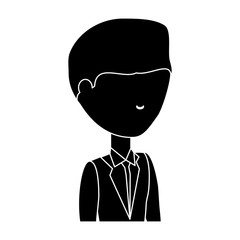 avatar businessman icon over white background, vector illustration