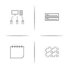 Business simple linear icon set. Outline icons