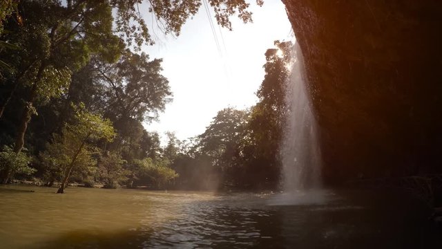 Datanla waterfalls, Vietnam. View of the waterfall and the lake near it