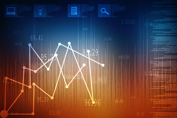 2d rendering Stock market online business concept. business Graph 
