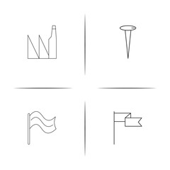 Buildings And Constructions simple linear icon set.Simple outline icons