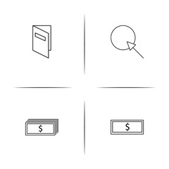 Banking, Finance And Money simple linear icon set.Simple outline icons