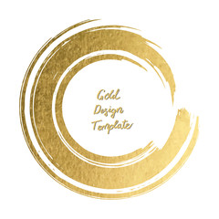 Gold round design templates for  for poster, brochure, invitatio