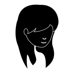 avatar woman with long hair over white background vector illustration