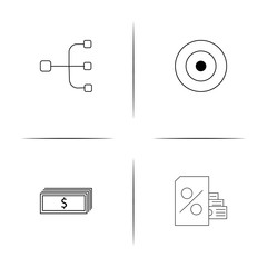 Banking, Finance And Money simple linear icon set.Simple outline icons