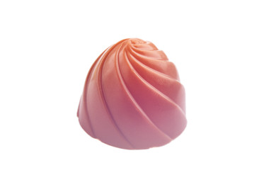 chocolate candy on white background. Delicious chocolate pralines