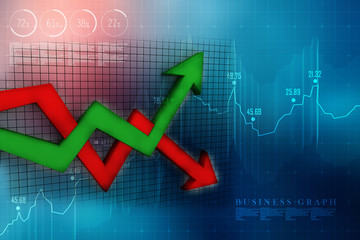 3d rendering Stock market online business concept. business Graph 