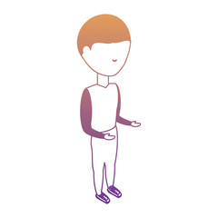 avatar man wearing casual clothes standing icon over white background colorful design. vector illustration