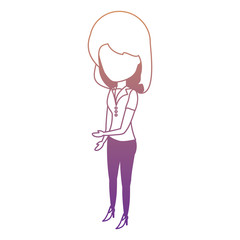 avatar woman standing over white background, colorful design. vector illustration