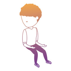 avatar man sitting icon over white background, colorful design.  vector illustration