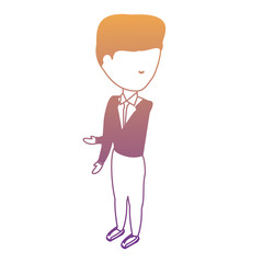 avatar businessman standing over white background, colorful design. vector illustration