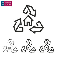 Ecology line vector icon. Editable stroke.