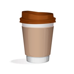 takeaway cup of cofee with brown cover