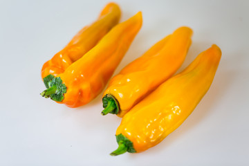 yellow paprika on white background