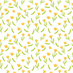 Fototapeta premium Flower illustration, seamless pattern