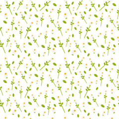 Flower illustration, seamless pattern