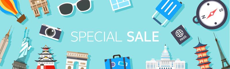 Horizontal shopping banners with Travel © DAWOOL