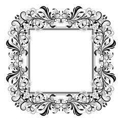Floral decorative filigree frame for cards or invitation