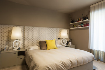 Elegant bedroom with wardrobe