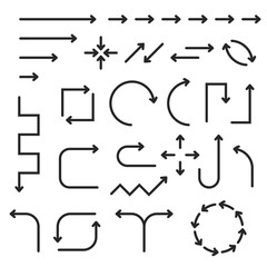 Black arrows set. Set of icons