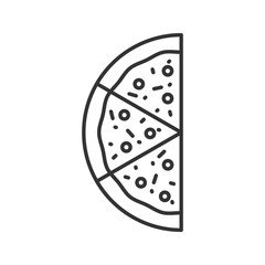 Half of pizza linear icon