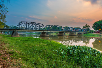 The historical Iron Bridge of Chiang Mai, Thailand