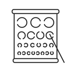 Eye exam chart linear icon