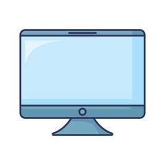 computer monitor icon over white background, colorful design.  vector illustration